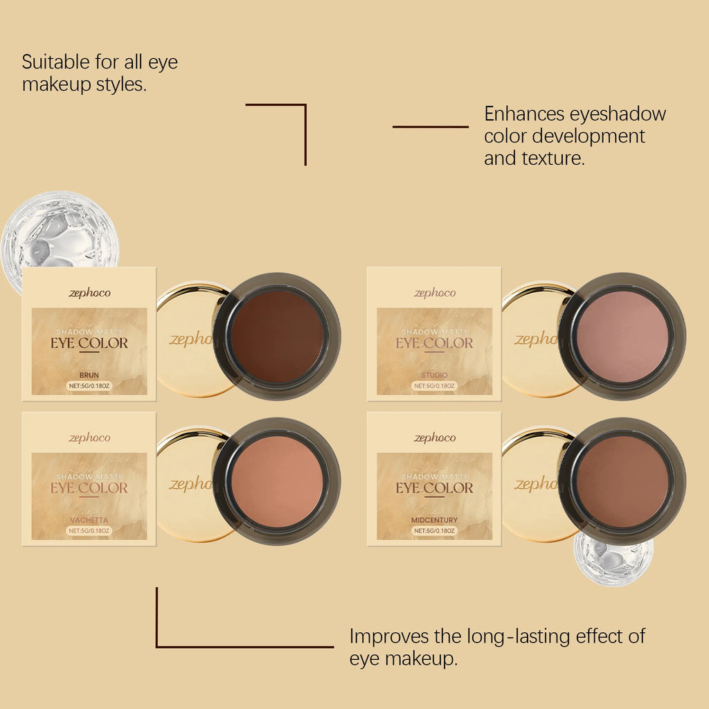 Matte Eyeshadow Palette Earth Color Sweatproof Waterproof Easy Color Silky Matte Eyeshadow Palette for Party Daily Stage Makeup Oasis Select