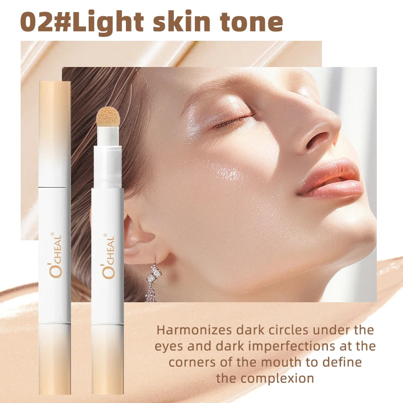 Ocheal 3 Color Face Foundation Concealer Pen Long Lasting Waterproof Corrector Contour Concealers Stick Cosmetic Makeup Oasis Select Light Skin tone -02
