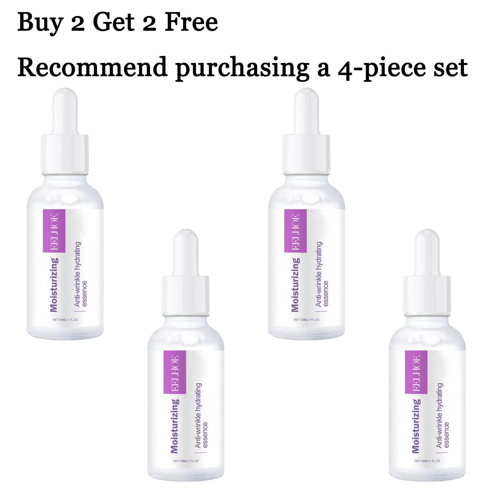 30ML Face Hydrating Serum Deep Moisturizing Improve Roughness Smoothing Repairing Damaged Skin Fade Fine Lines Improve Skin Elasticity Face Serum for All Skin Types Oasis Select 4 pcs United States