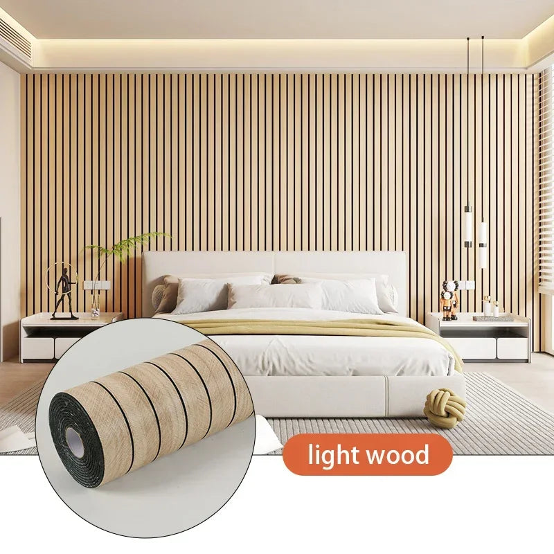40cm X 3m Roll Of Self-Adhesive Foam Wall Stickers Peelable 3D Wall Stickers Easy To DIY Suitable For Ceiling And Living Rooms. Oasis Select light wood 40cmX3m