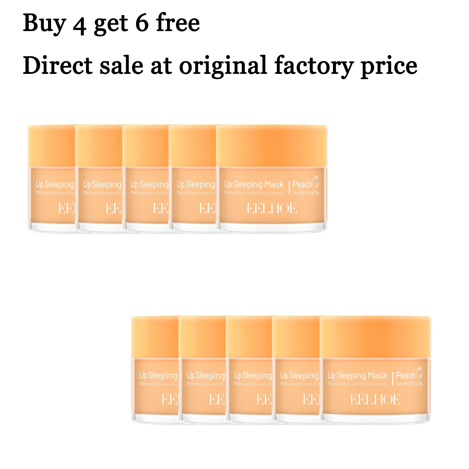 20g Peach Lip Sleeping Mask Deep Moisturizing Repairing Chapped Lips Nourishing Gentle Remove Dead Skin Enhance Smoothness Lip Care Mask Oasis Select 10 pcs United States