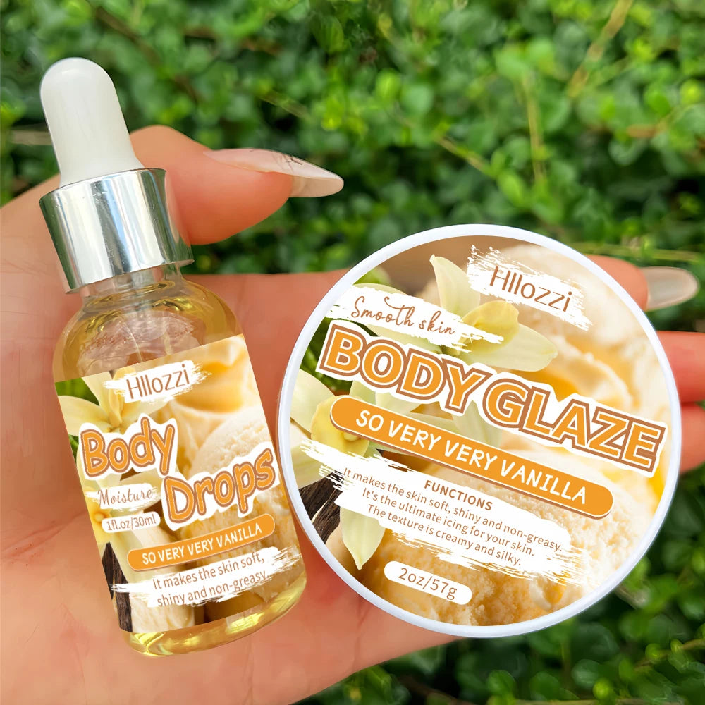 Body Glaze & Body Oil Combination Various flavors Non-greasy Hydrating and moisturizing Body Lotion Massag Oasis Select Vanilla Set