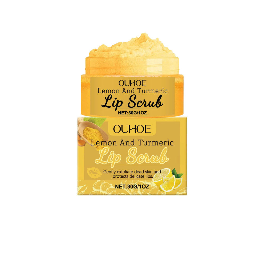 30G Lemon Turmeric Lip Scrub Cream Gentle Remove Dead Skin Nourishing Enhance Smoothness Moisturizing Non-irritating Restoring Gloss Soothing Lip Exfoliating Cream Oasis Select 30g United States