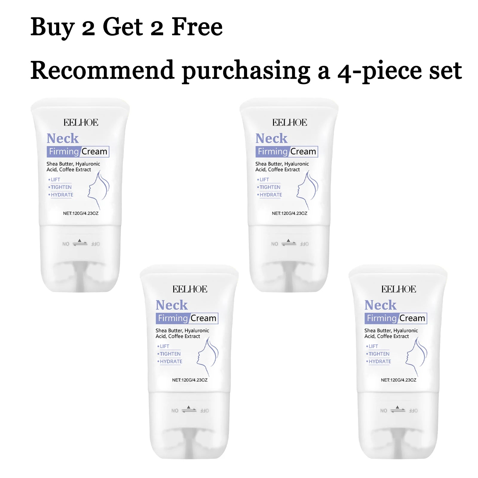 120G Neck Cream Roller Deep Moisturizing Improve Smoothness Enhance Firmness Lifting Tightening Fade Fine Lines Neck Care Lotion Oasis Select 4 pcs United States