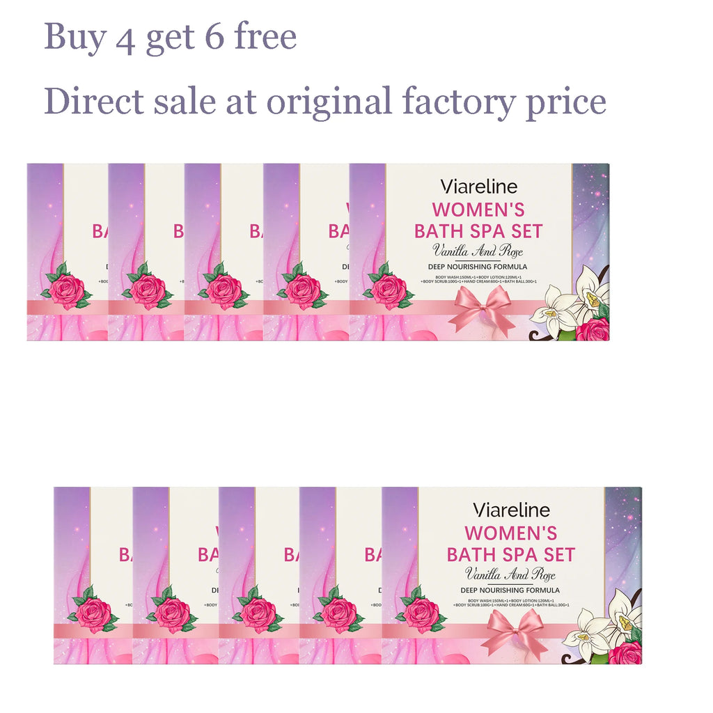Floral Scent Women Bath Set Gentle Cleaning Dirts Reduce Dryness Smoothing Exfoliating Softening Body Skin Care Set for Gift Oasis Select 10 set United States