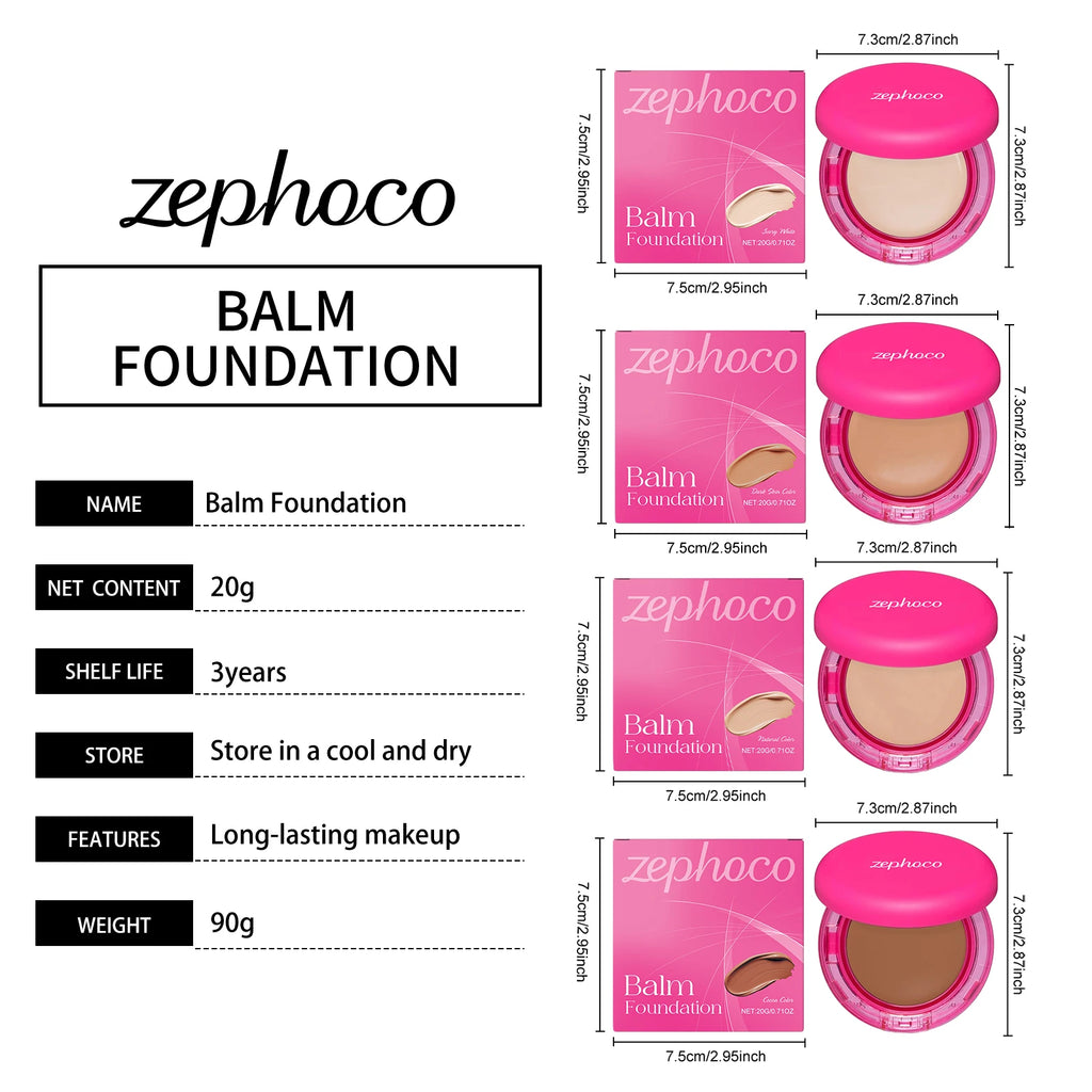 4 Color Moisturizing Face Concealer Foundation Balm Oil Control High Coverage Matte BB Cream Invisible Pores Lasting Foundation Oasis Select
