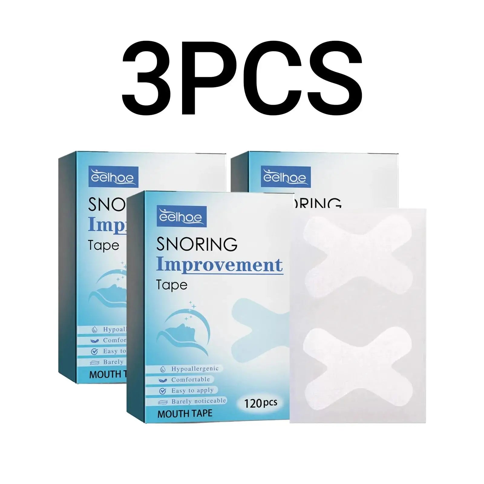 Anti-Snoring Tape Sleep Breathing Improving Patch Reduce Dry Mouth Promote Nose Breathing Health Care Mouth Correction Stickers Oasis Select 3x120pcs boxed
