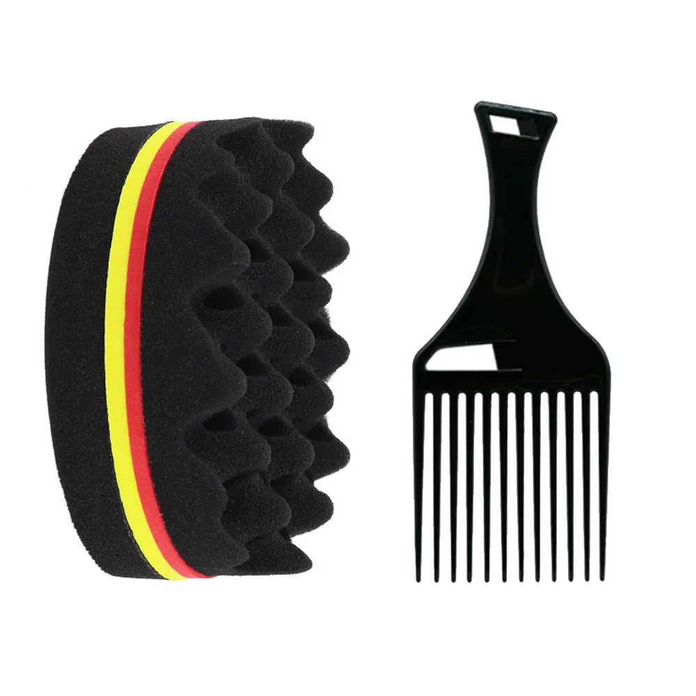 Double-Sided Twist Hair Sponge Brush – Afro Curl Styling Hair Sponge Brush Oasis Select Big-comb