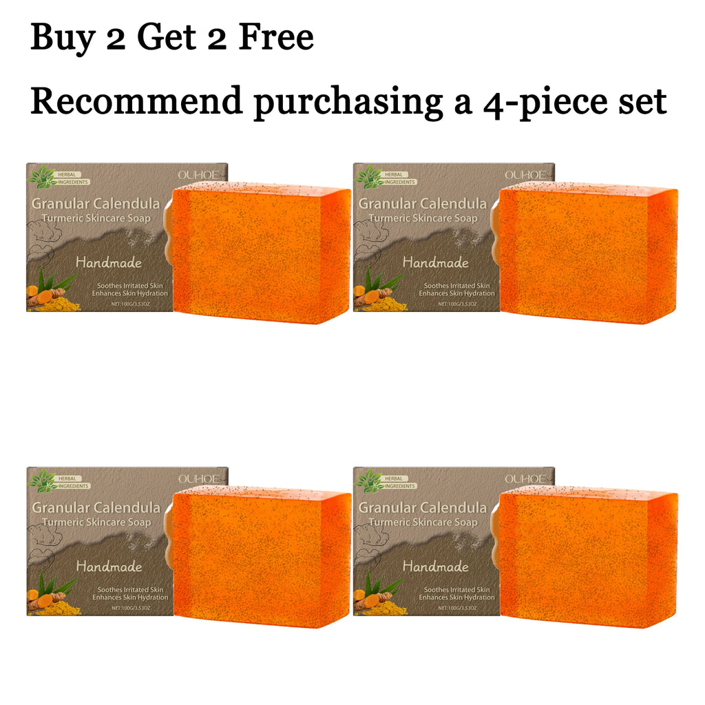 100G Calendula Bathing Soap Gentle Cleaning Pores Moisturizing Reduce Roughness Non-tight Smoothing Mild Handmade Body Soap Oasis Select 4 pcs United States