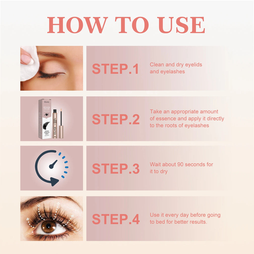 EELHOE Eyelash Lenghtening Serum Thickening Smooth Enhancer Boost Fuller Curling Lifting Nourishing Quick Absorbed Eyelash Serum Oasis Select