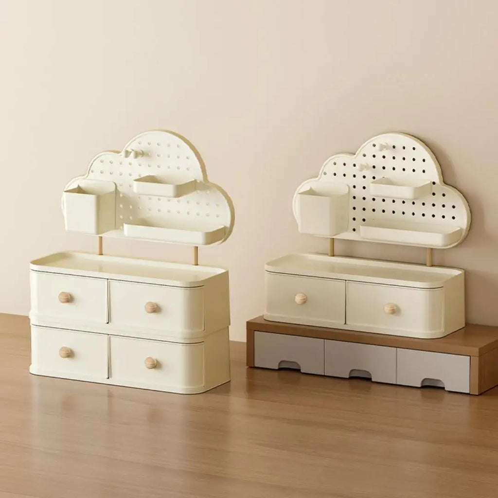 Desk Organizer—Cloud-shaped, multi-compartment, expandable plastic storage box, ideal for the home, office, bathroom, and bedroo Oasis Select