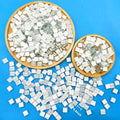 100pcs White Crystal Mosaic Tiles Squares Stained Glass for Crafts Supplies DIY Picture Frames Handmade Jewelry Decoration