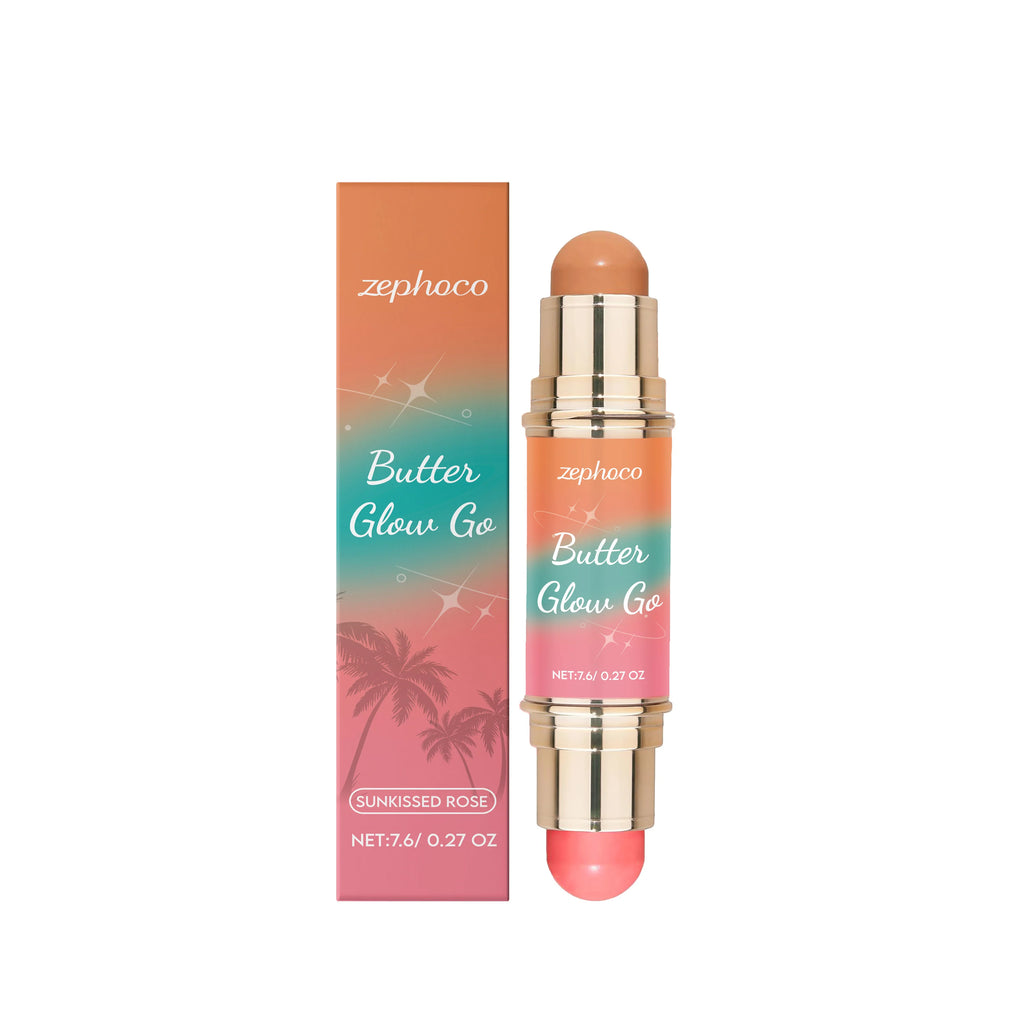 2 in 1 Grooming Makeup Stick Double Headed Bronzer Blush Non-sticky Light Soft Lasting Makeup Glow Makeup Contourining Stick Oasis Select 03 United States