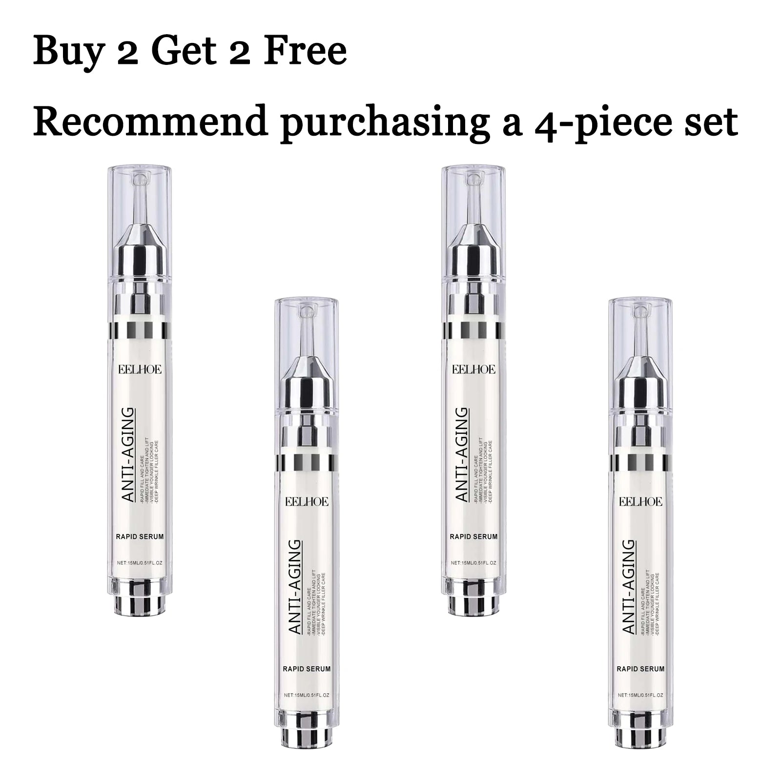 15ML Face & Neck Care Serum Deep Moisturizing Enhance Smoothness Nourishing Fade Fine Lines Firming Lifting Improve Skin Elasticity Glowing Skin Care Serum Oasis Select 4 pcs United States