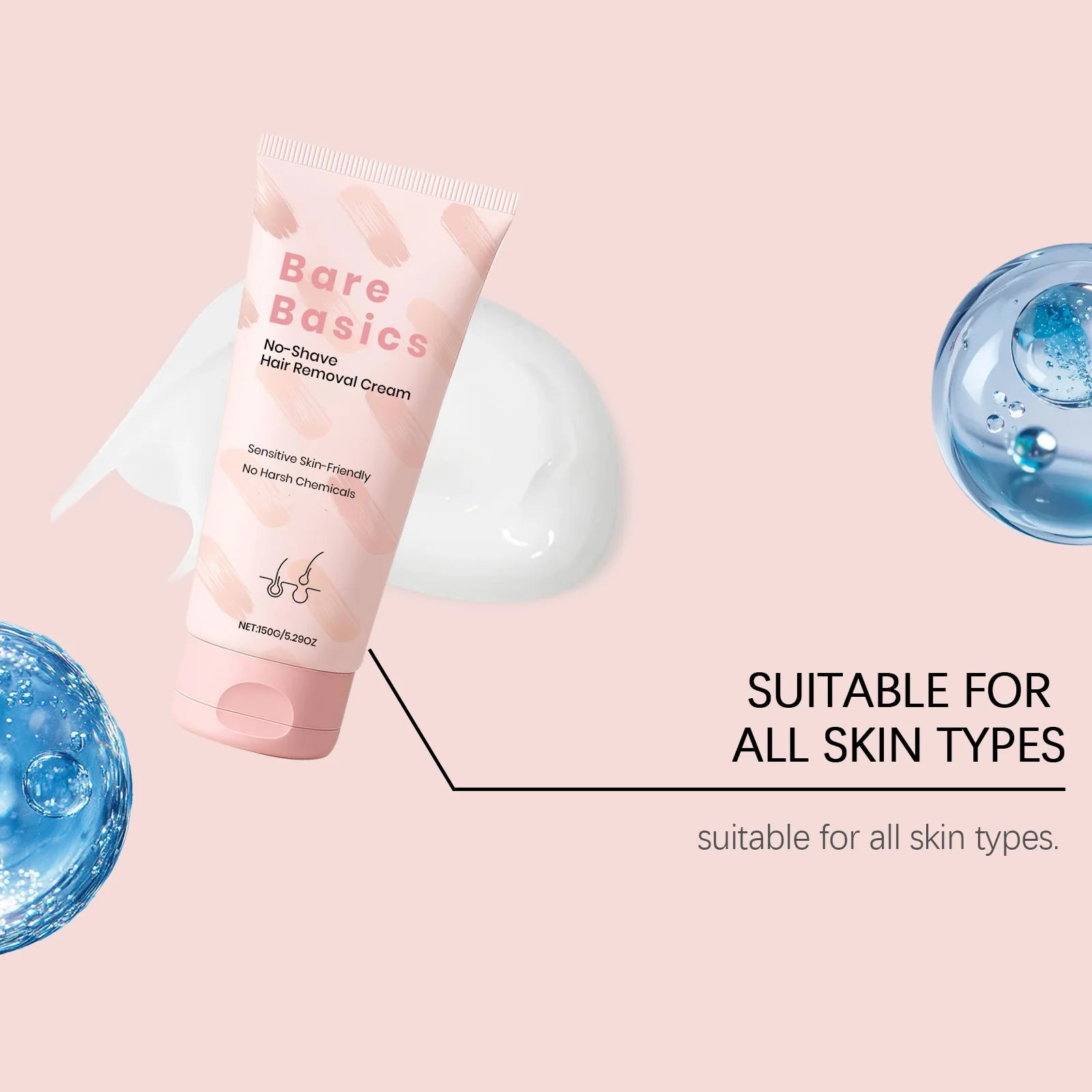 150G Body Hair Removal Cream Sensitive Skin-friendly Gentle Cleaning Refine Pores Refreshing Relief Discomfort Easy Hair Remover Oasis Select
