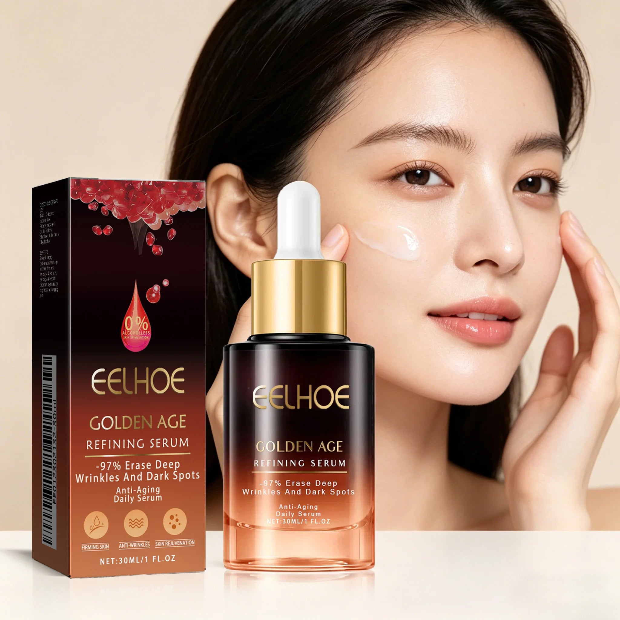 30ML Refining Face Serum Deep Moisturizing Fade Fine Lines Enhance Skin Elasticity Improve Firmness Rejuvenation Facial Serum Oasis Select