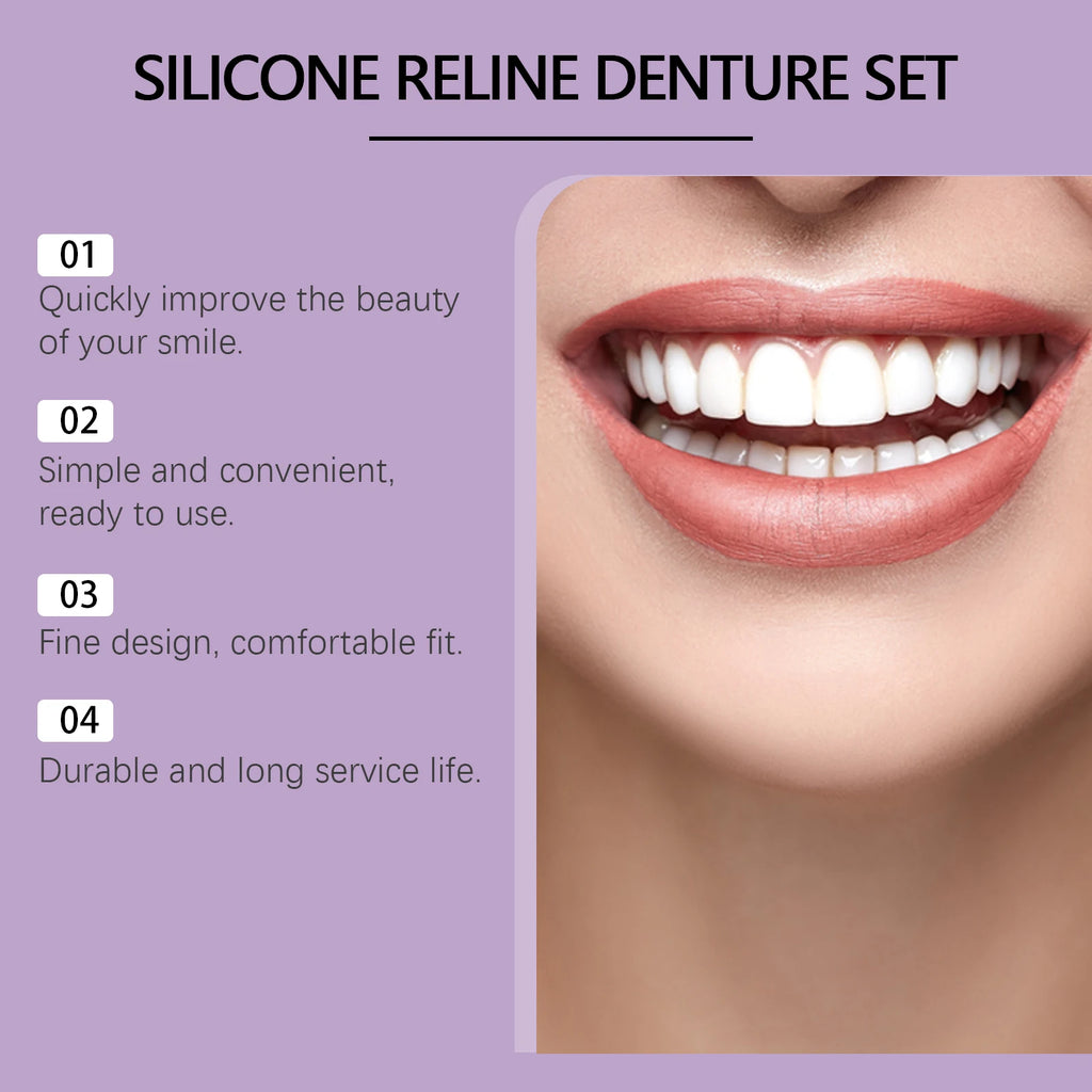 Oralhoe Silicone Reline Denture Set Comfortable Material Whiten Teeth Dental Care Soft Relines High Elasticity Fake Teeth Kit Oasis Select