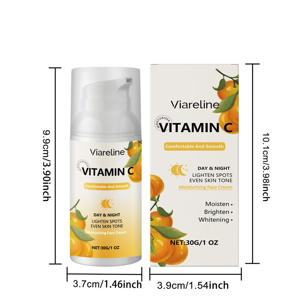 Viareline Vitamin C Face Cream Antioxidant Lifting Smoothing Enhance Skin Elasticity Deep Moisturizing Softening Face Cream Oasis Select