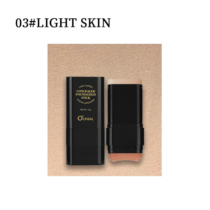 O'cheal Two In One Concealer Foundation Stick Facial Matte Waterproof Bronzer Contouring Face Coverage Moisturizing Makeup Cream Oasis Select Spong 03 Light Skin 15-20g