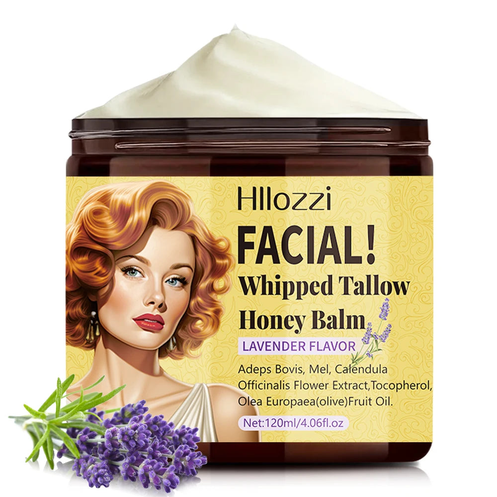 Whipped Tallow Cream, Moisturizing Face and Body Lotion, Skin Care, Lip Balm, Moisturizing, Oasis Select Lavender 120ml