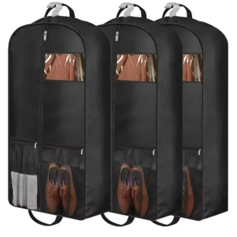 Travel Suit Bag with Zipper Closure, Gusseted Hanging Clothes Storage Organizer and Pocket for Shirts, Coats, Dresses Oasis Select