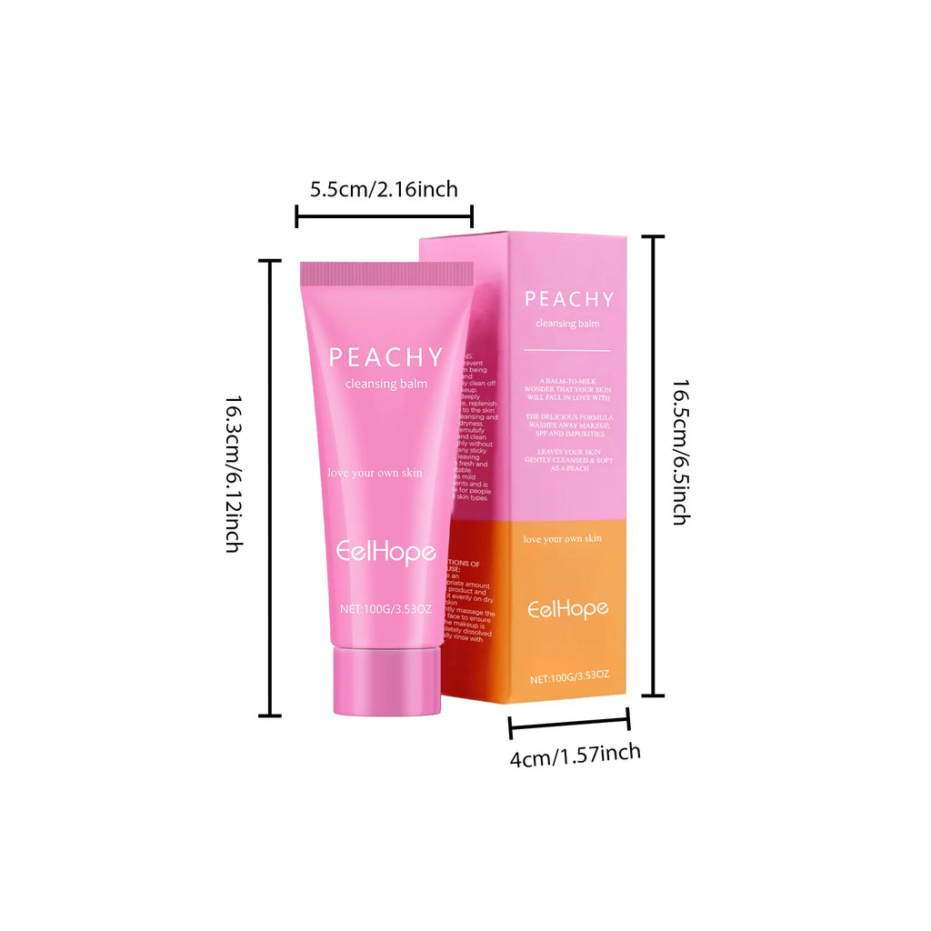 100G Peach Makeup Remover Balm Gentle Dissolve Makeup Dirts Hydrating Skin Non-tight Oil Control Smoothing Soften Makeup Remover Oasis Select