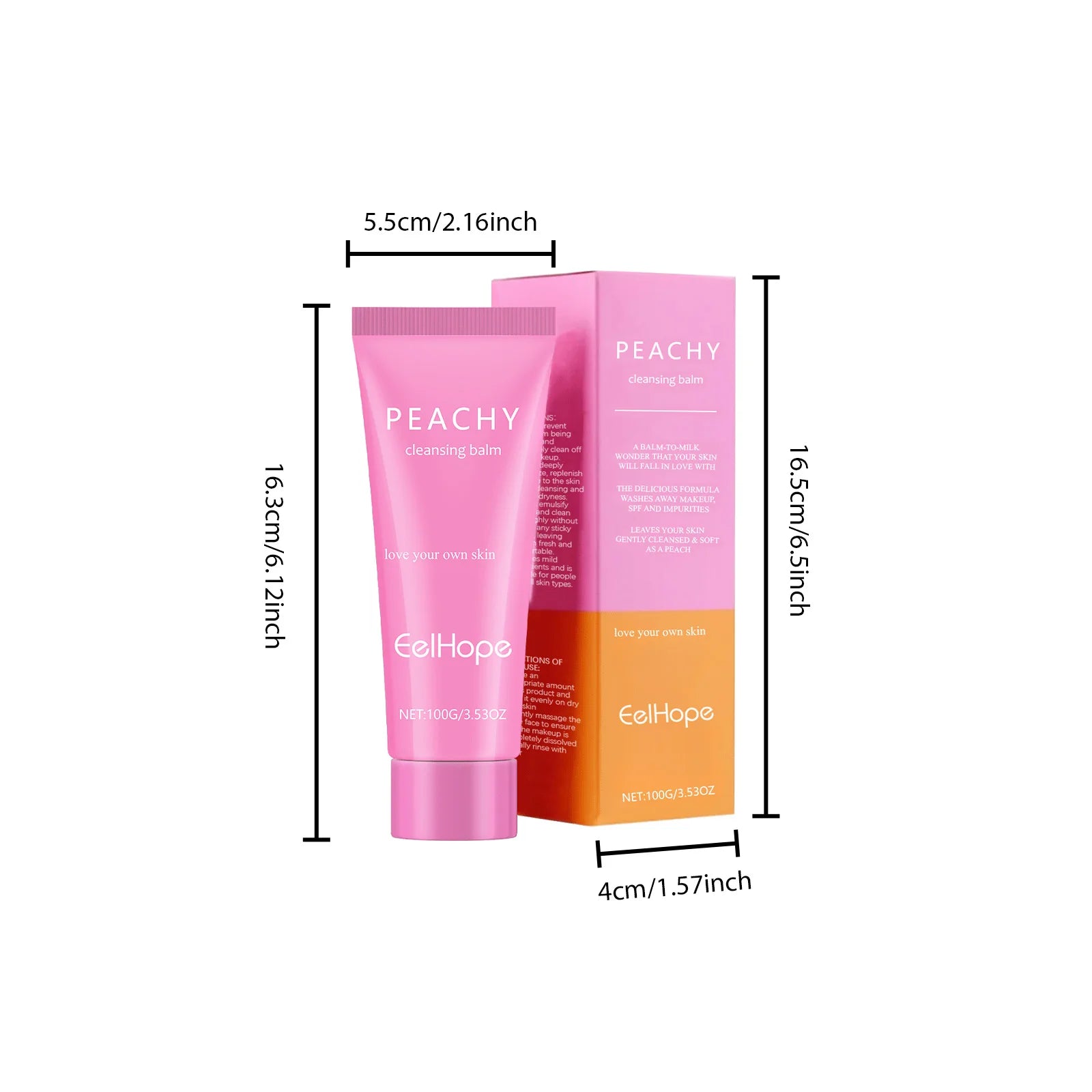100G Peach Makeup Remover Balm Gentle Dissolve Makeup Dirts Hydrating Skin Non-tight Oil Control Smoothing Soften Makeup Remover Oasis Select