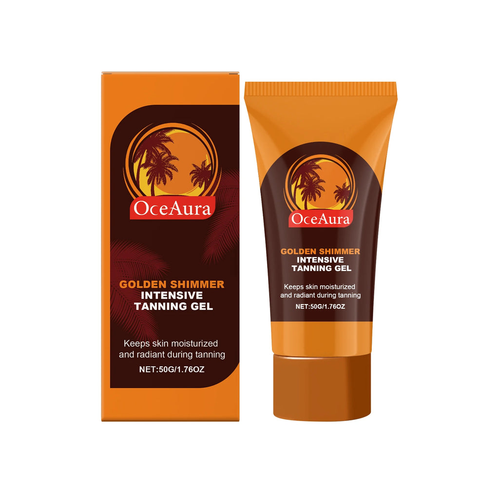 50G Golden Shimmer Body Tanning Gel Moisturizing Nourishing Natural Tanning Bronzer Wheated Skin Beach Sunless Tanning Lotion Oasis Select 50g United States