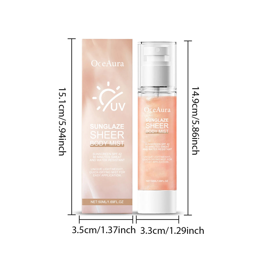 Oceaura Body Sunscreen Spray Refreshing Moisturizing Protect UV Reduce Dryness Prevent Sunburn Non-greasy Summer Sunblock Spray Oasis Select