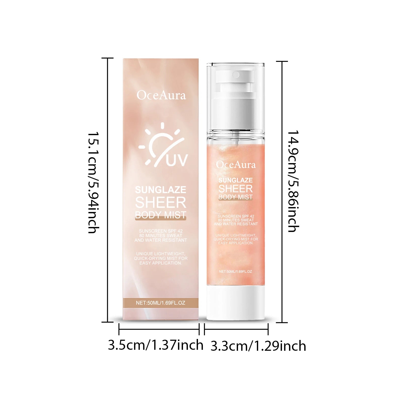 Oceaura Body Sunscreen Spray Refreshing Moisturizing Protect UV Reduce Dryness Prevent Sunburn Non-greasy Summer Sunblock Spray Oasis Select