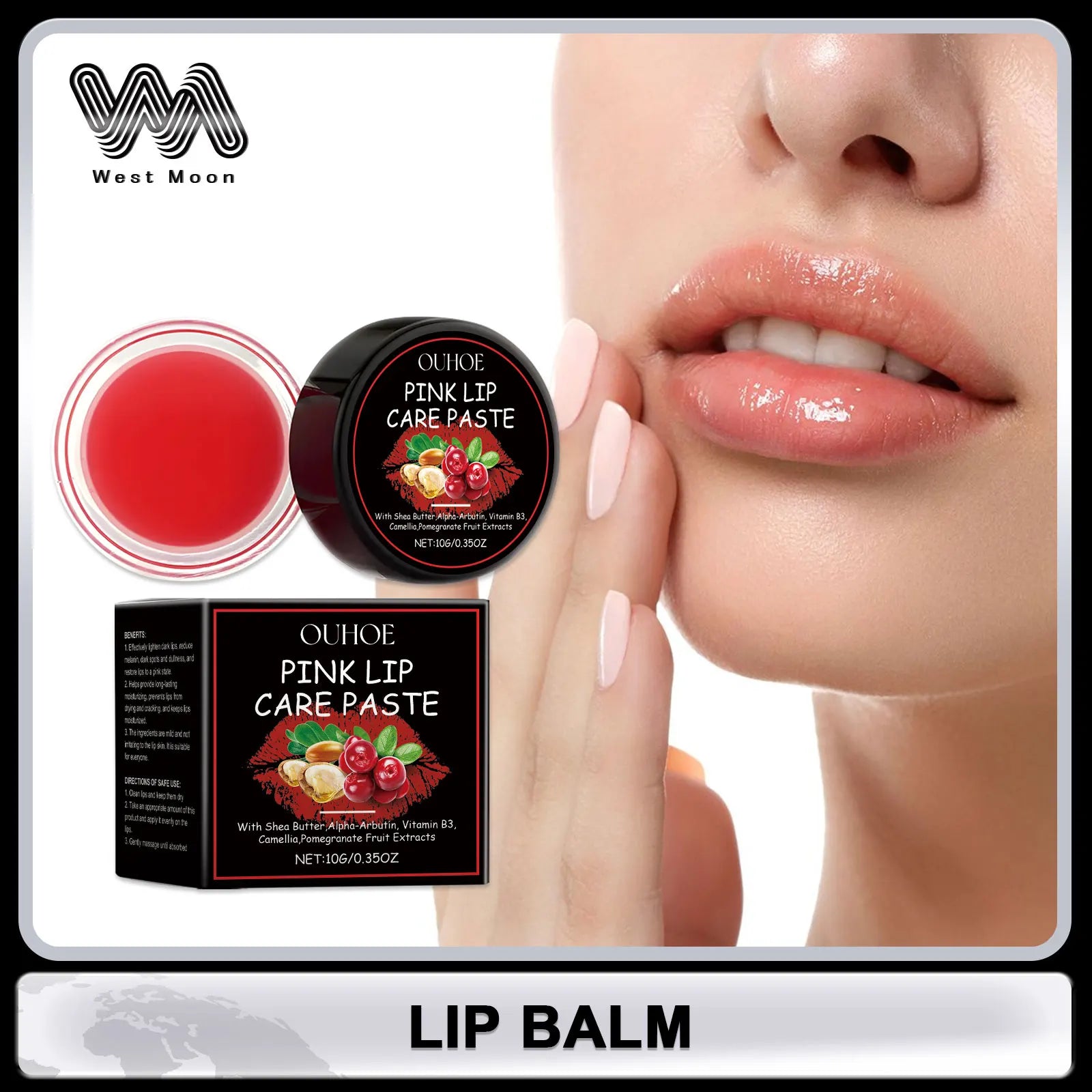 OUHOE Lip Brightening Exfoliating Balm | Nourish & Plump