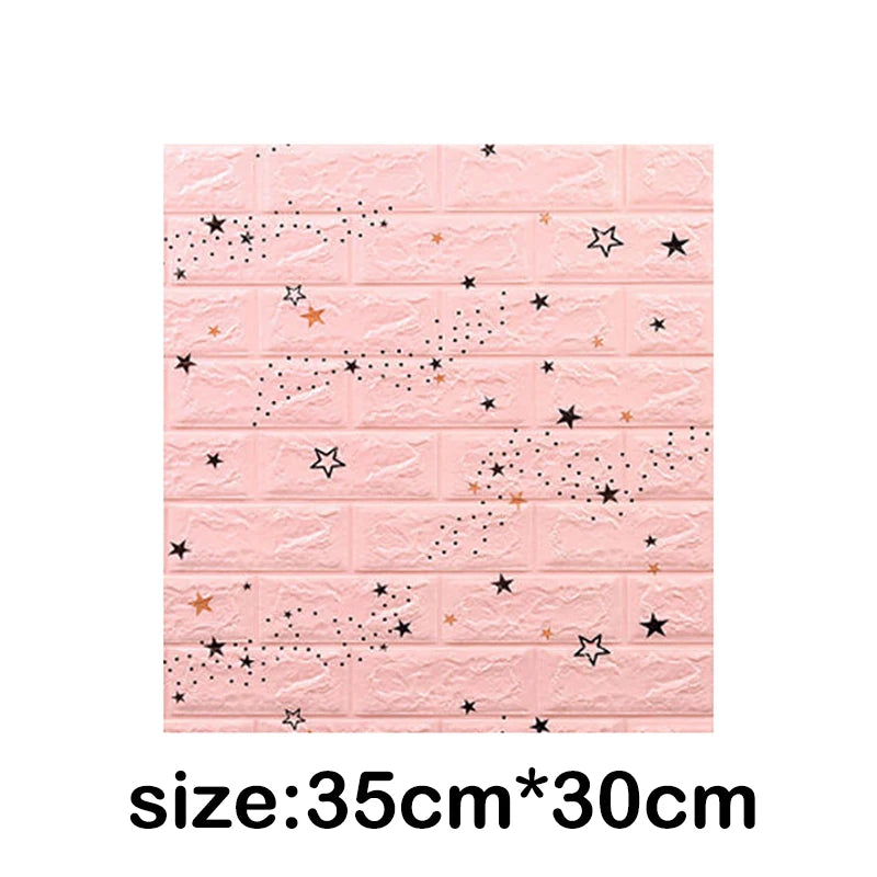 1-30Pcs 35x30cm Wallpaper Kitchen Bedroom Background Decoration Wall Panels Stickers Waterproof for Living Room 3D DIY Home Oasis Select starry pink 1pcs 35X30cm
