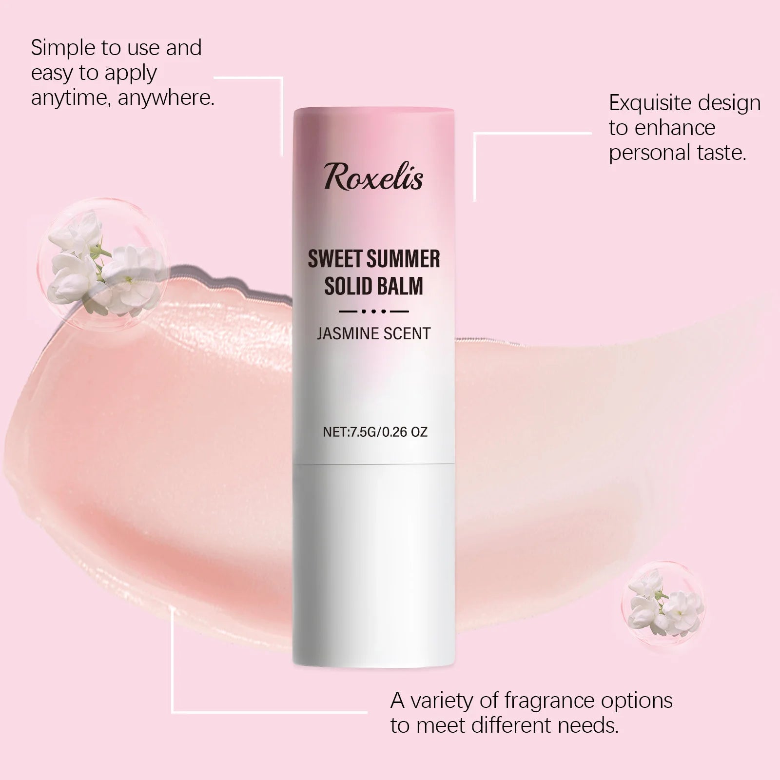 7.5g Floral & Fruity Scent Perfume Balm Natural Fresh Fragrance Lasting Sweet Scent Enhance Charming Improve Confidence Soothing Mood Solid Balm Oasis Select