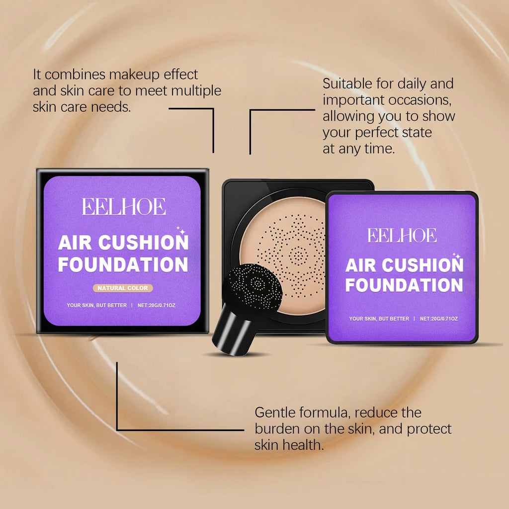 20g Mushroom Head Air Cushion Foundation Moisturizing Concealer Sunscreen Nourishing Long-wearing Natural Glow Makeup Base Oasis Select
