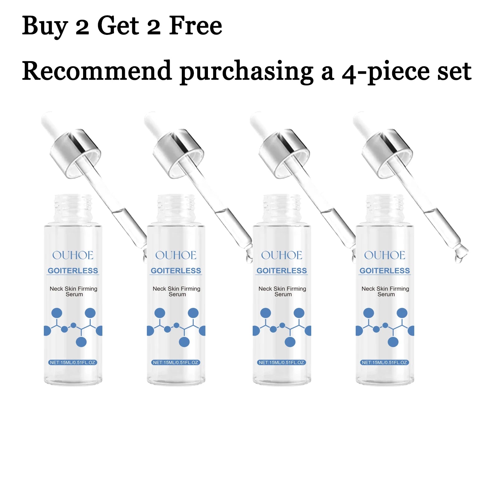 15ML Neck Skin Care Serum Deep Hydrating Fade Fine Lines Firming Enhance Skin Elasticity Lifting Tightening Improve Roughness Glowing Neck Serum Oasis Select 4 pcs United States
