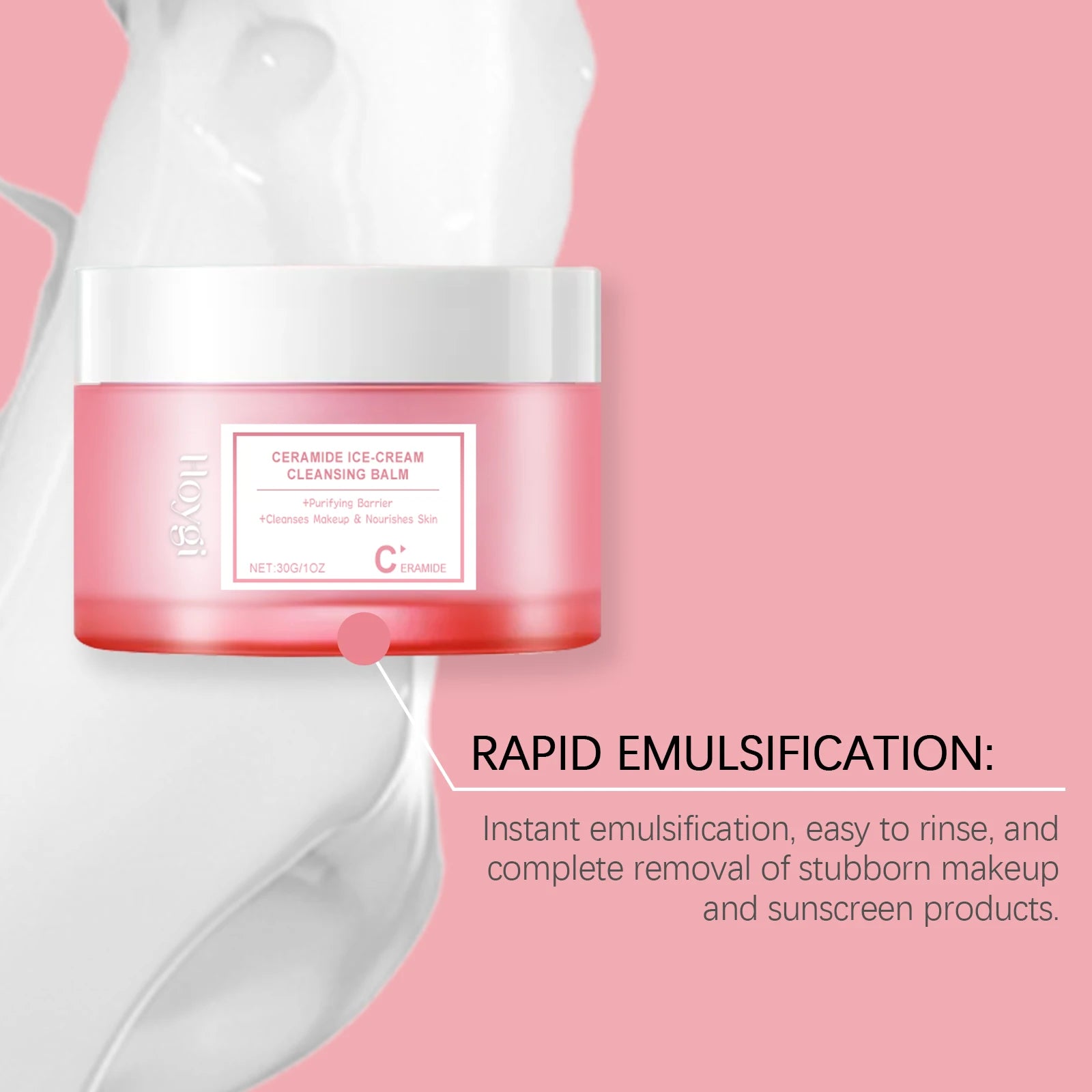 Hoygi Face Makeup Remover Balm Moisturizing Skin No Tight Non-irritating Purifying Pores Shrinking Refreshing Eyes and Lip Clean Oasis Select