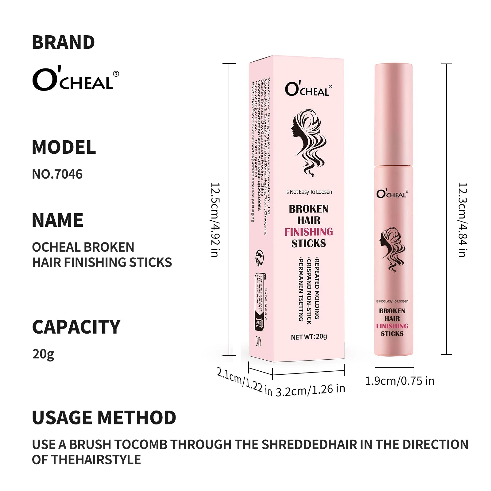 OCHEAL Broken Hair Artifact Finishing Hair Wax Stick Anti-fried Clean Hair Spray Fix Stick Wax Anti-frizz Cream Stick Portable Oasis Select