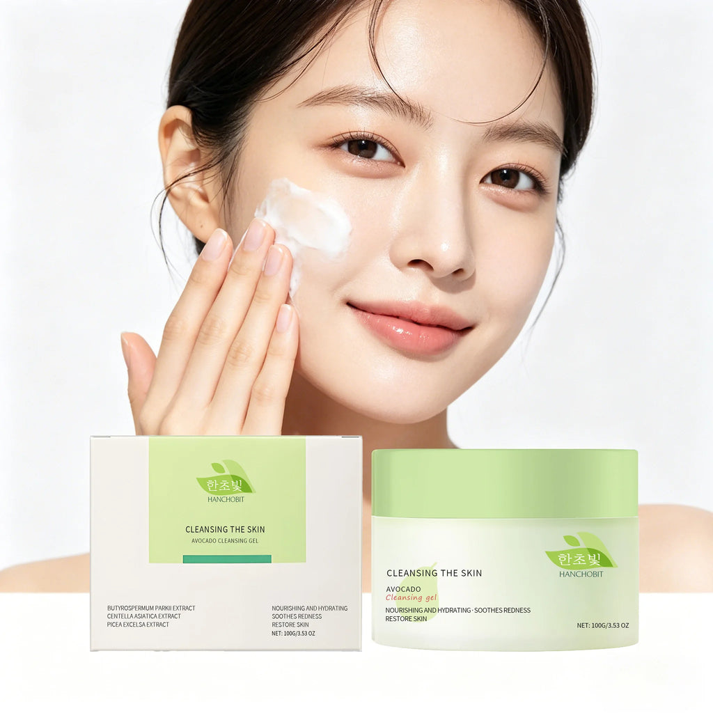 100g Avocado Makeup Remover Gel Gentle Dissolve Makeup Cleaning Pore Non-tight Refreshing Soothing Redness Face Makeup Remover Oasis Select