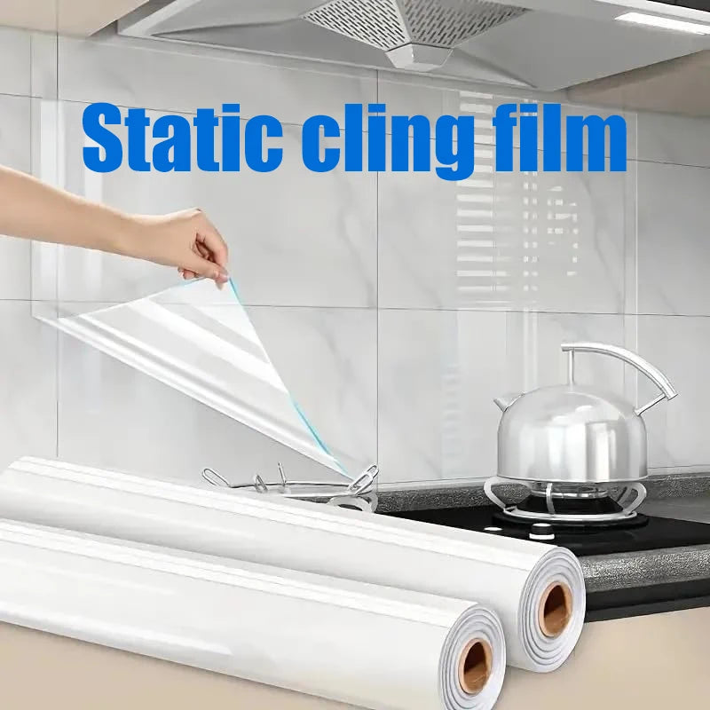 45cm Transparent Wallpaper Kitchen Electrostatic Adsorption Protective Film Oil-Proof Wall Sticker Decorative Film Wallpaper. Oasis Select