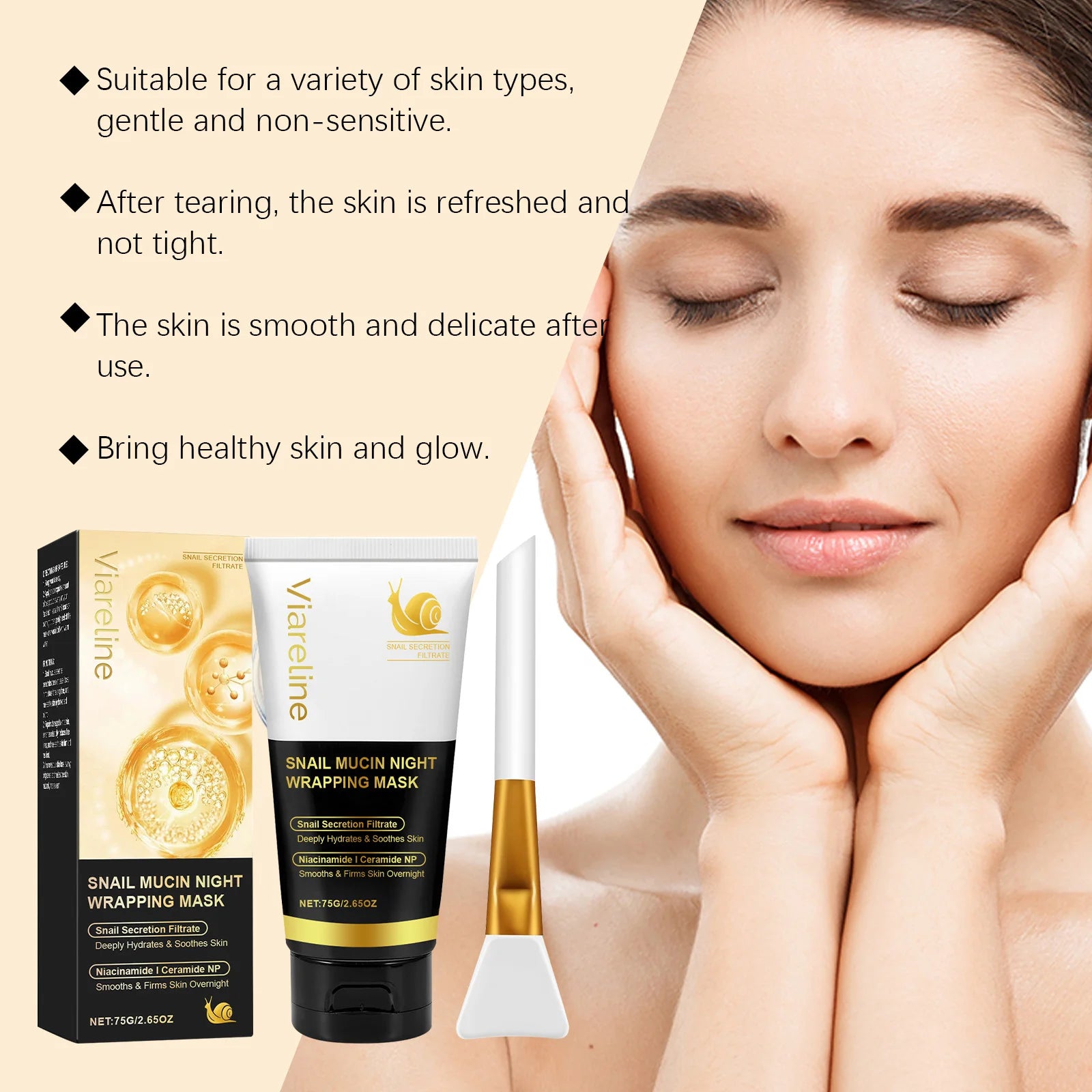 Viareline Turmeric Sleeping Mask Gentle Hydrating & Exfoliating Facial Mask Overnight Moisturize Smoothing for Daily Skin Care Oasis Select