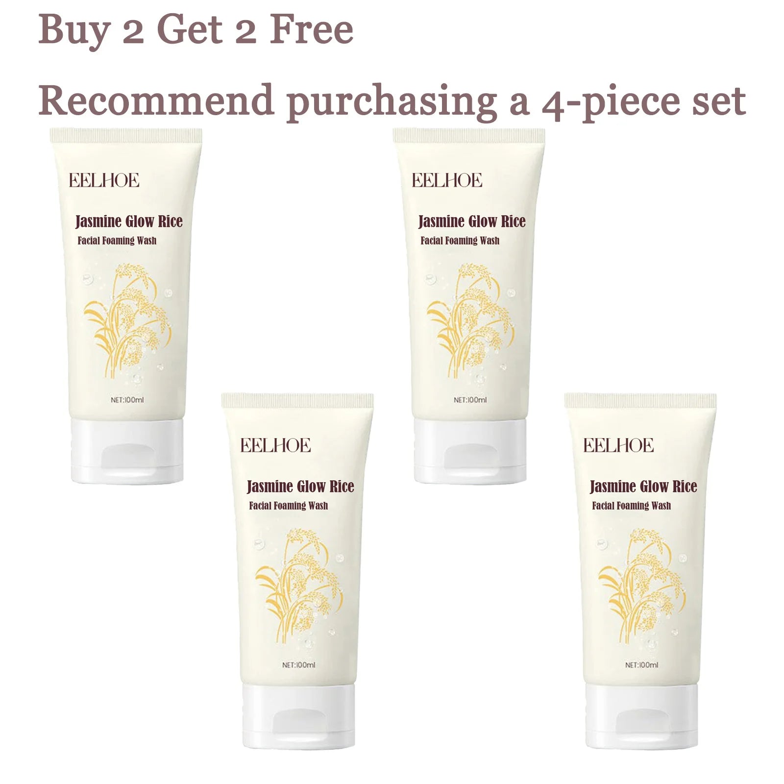 100ML Jasmine Facial Wash Gentle Cleaning Skin Refine Pores Refreshing Oil Control Enhance Smoothness Hydrating Face Cleaner Oasis Select 4 pcs United States