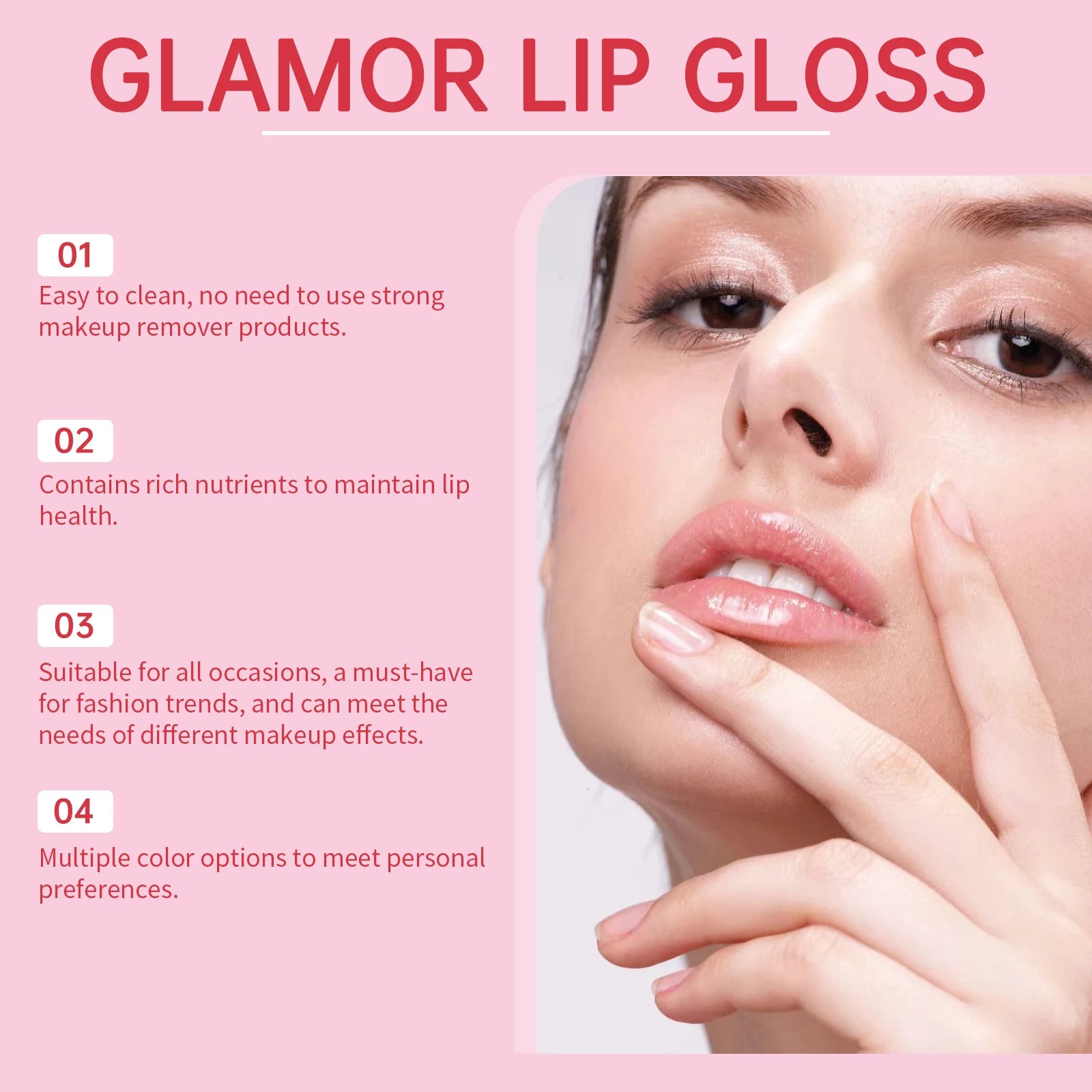 4ML Lip Gloss Moisturizing Reduce Lip Lines Improve Skin Texture Lasting Bright Color Restoring Gloss Non-sticky Beauty Makeup Lip Balm Oasis Select