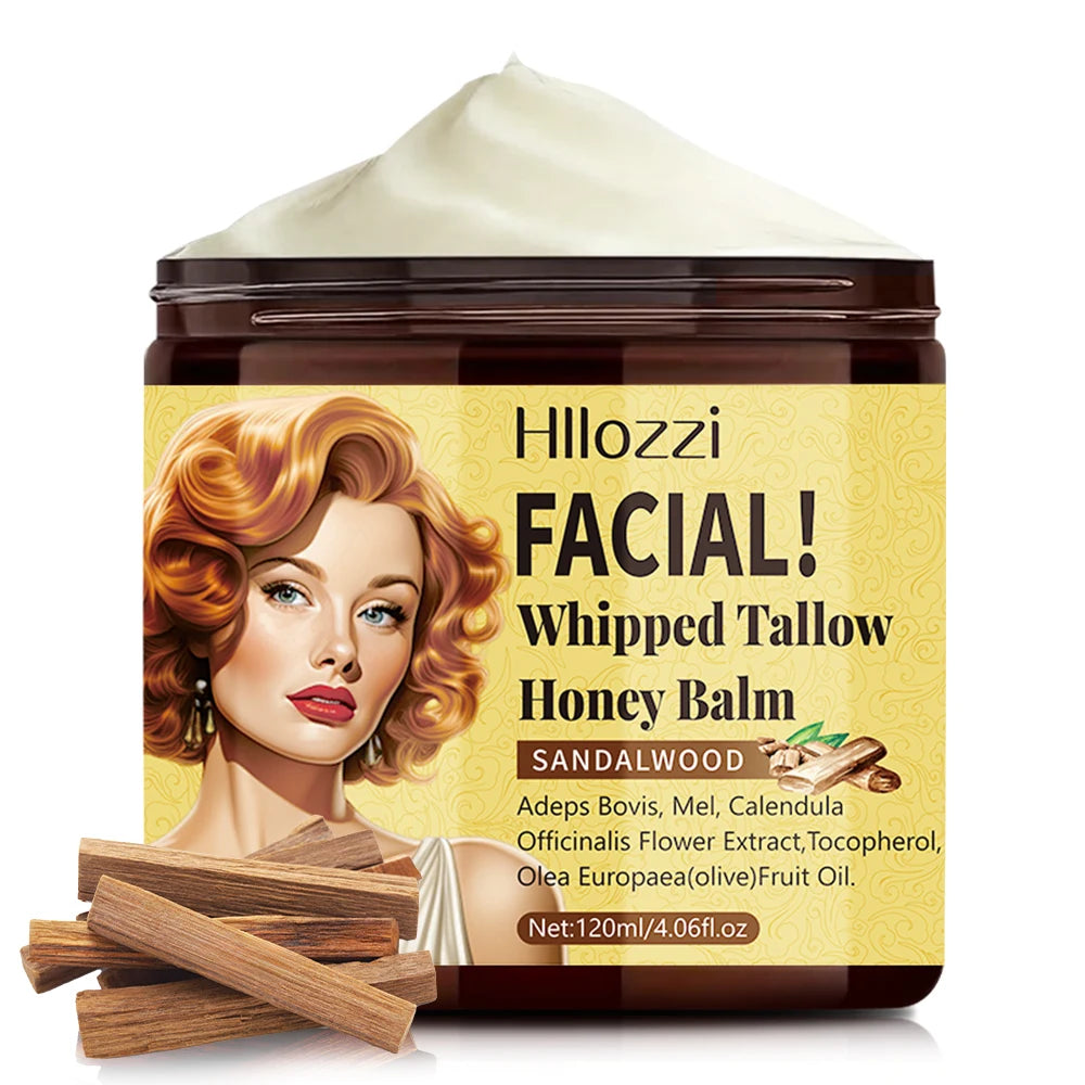 Whipped Tallow Cream, Moisturizing Face and Body Lotion, Skin Care, Lip Balm, Moisturizing, Oasis Select sandalwood 120ml