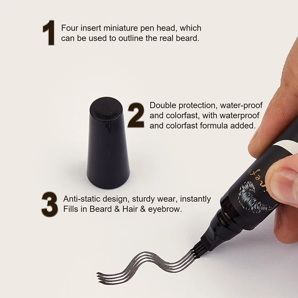 Beard Pen Filler Single Piece or Set Barber Styling Pencil Waterproof Black Hair Enhancer Brush Cosmetic Repair Tool Oasis Select