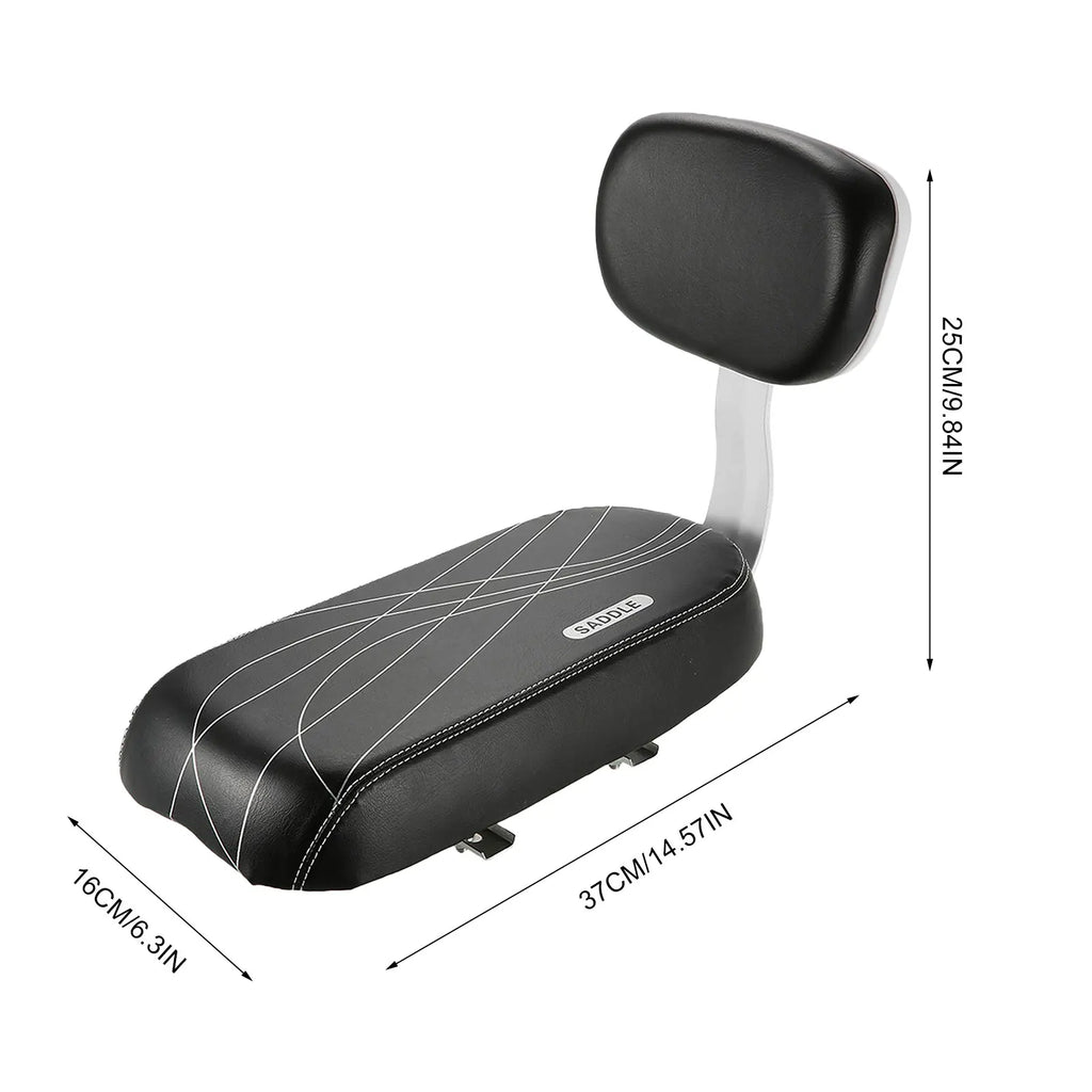 Child Bike Rear Seat Saddle With Handle Armrest Footrest Pedal Kid Bicycle Seat Mat Including Backrest For Cycling Bike Part Oasis Select black