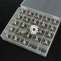25-Pack Sewing Machine Bobbins with Storage Box