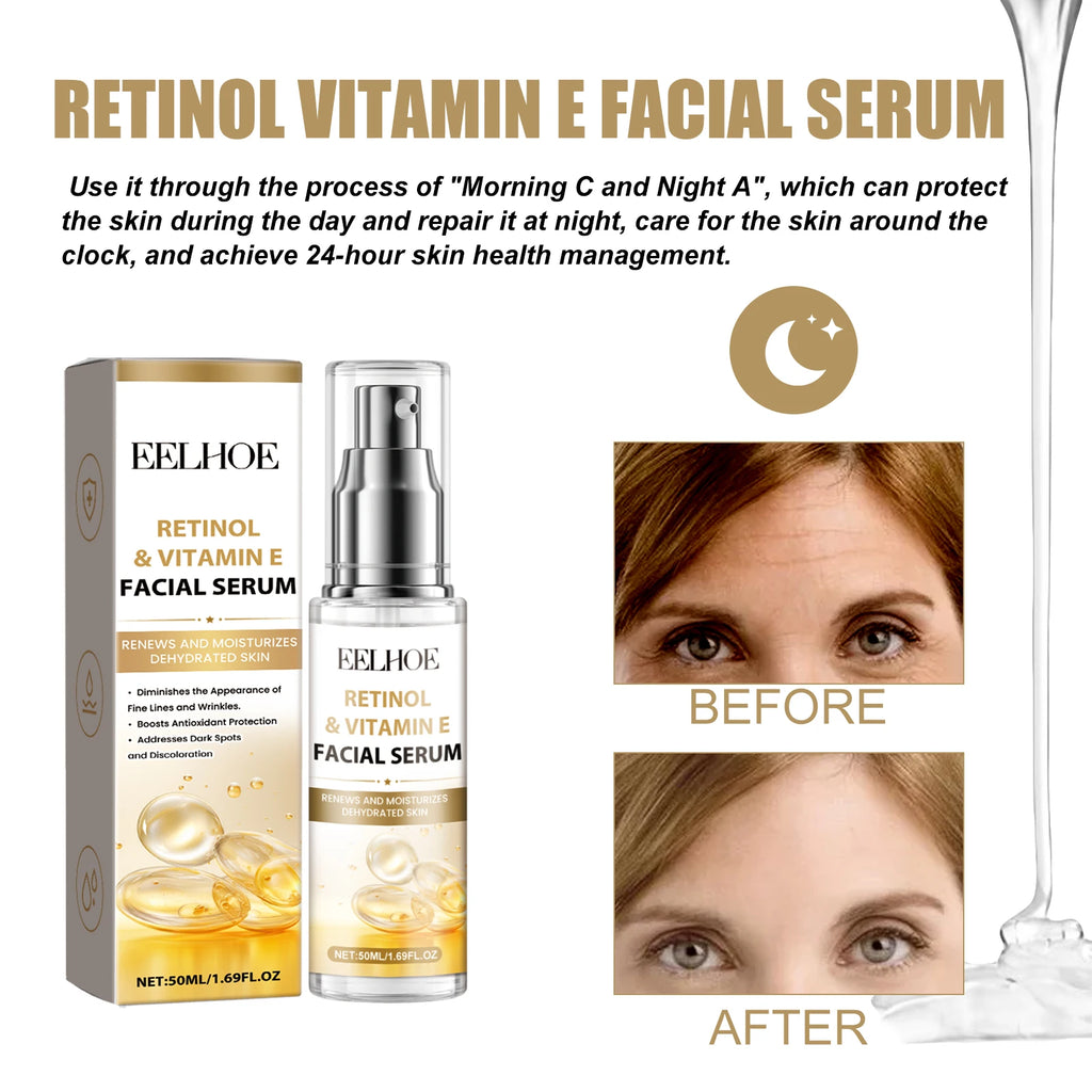 50ML Retinol Night Face Serum Moisturizing Improve Skin Elasticity Enhance Smoothness Glowing Anti-oxidant Beauty Skin Facial Serum Oasis Select