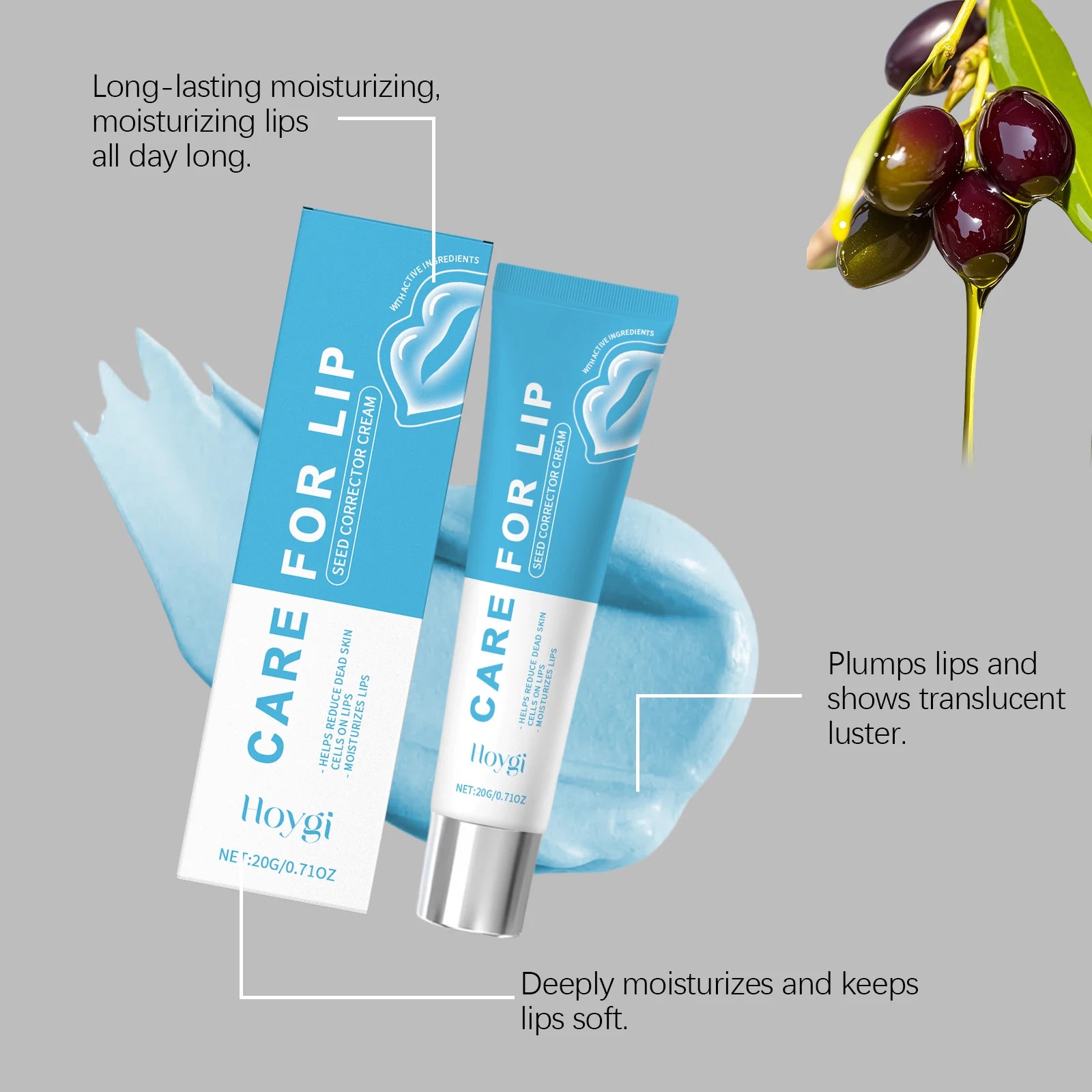 20g Lip Care Cream Gentle Moisturizing Enhance Gloss Nourishing Improve Elasticity Remove Dead Skin Smoothing Restoring Lip Cream Oasis Select