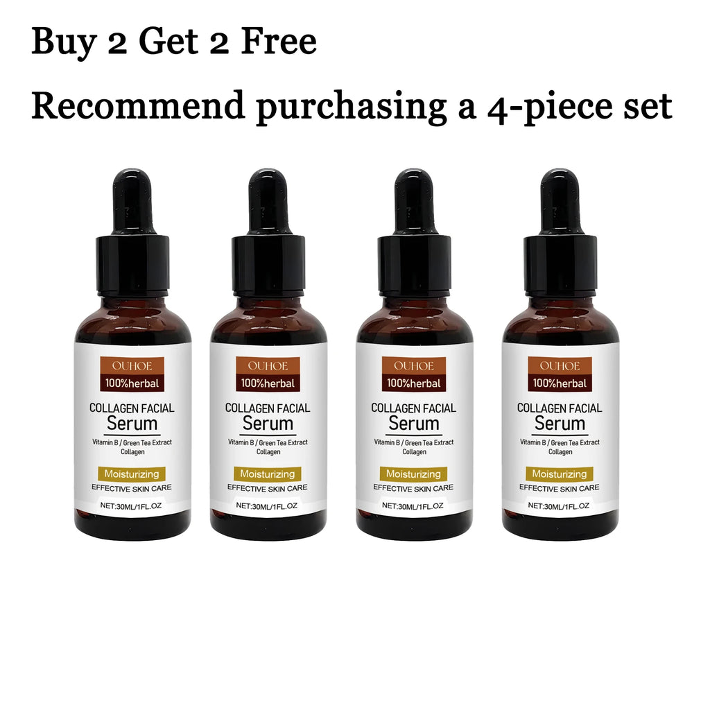 30ML Collagen Face Serum Daily Moisturizing Boosts Skin Elasticity Remove Wrinkles Smoothing Improve Texture Enhance Gloss Tightening Facial Serum Oasis Select 4 pcs United States