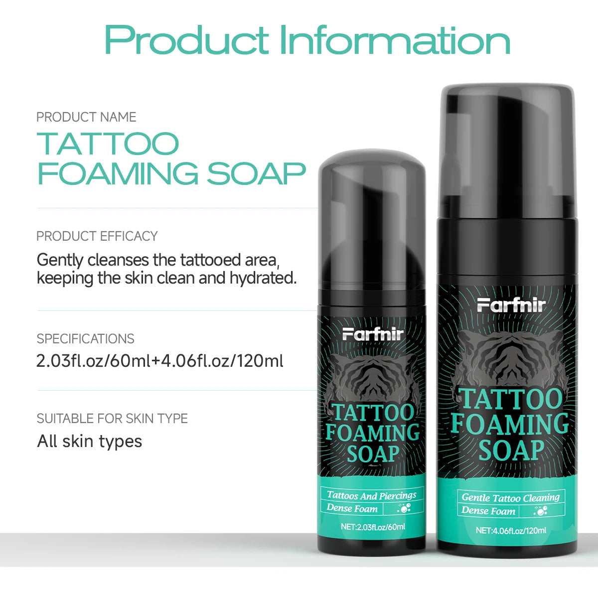 TATTOO FOAMING SOAP Tattoo cleaning foam moisturizes and smooths both new and old tattoos, ensuring they remain shiny and clear Oasis Select